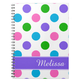 Caderno Espiral Multi bolinhas da cor