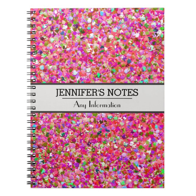 Caderno Espiral Multicolor Mosaic Modern Grit Glitter #4 (Frente)