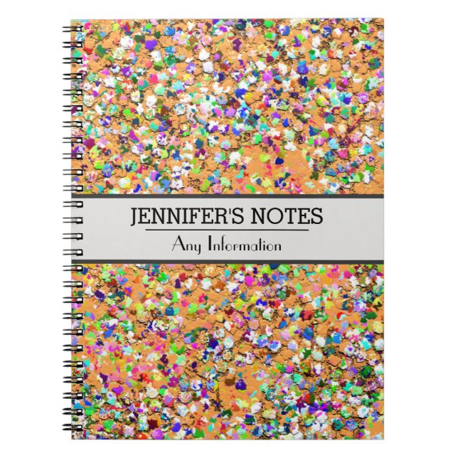 Caderno Espiral Multicolor Mosaic Modern Grit Glitter #9 (Frente)