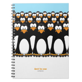 Caderno Espiral Multidão de pinguins dos desenhos animados