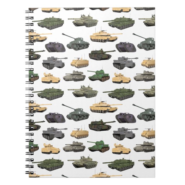 Caderno Espiral Múltiplos Tanques de Batalha (Frente)