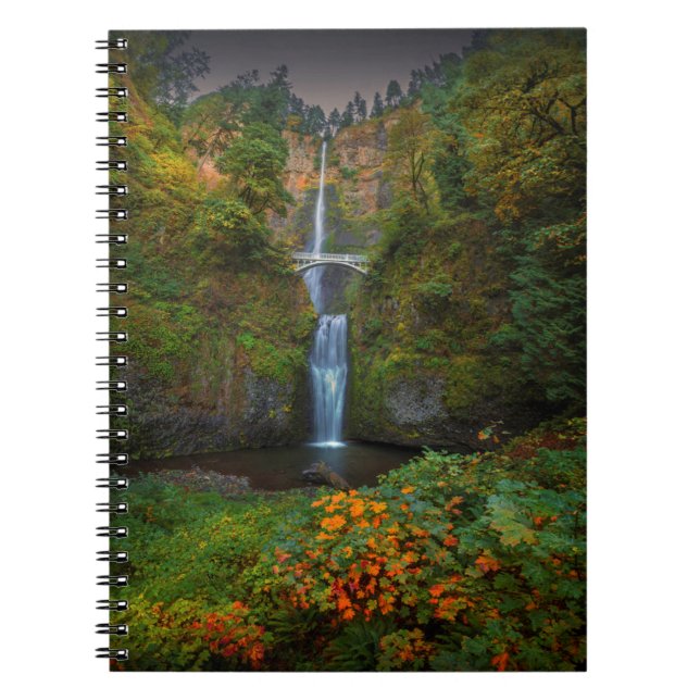 Caderno Espiral Multnomah Falls | Columbia River Gorge, Oregon (Frente)