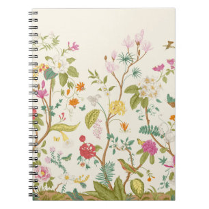 Caderno Espiral Mural. Bloom. Árvores florescentes. Vintage Florea