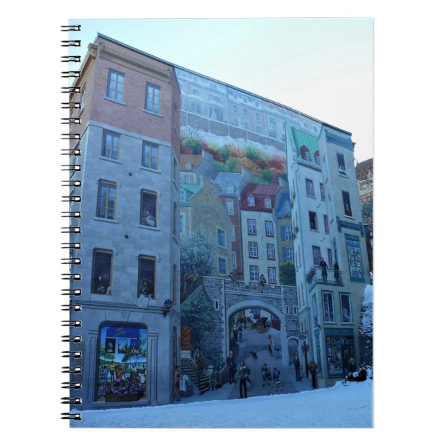 Caderno Espiral Mural em Cidade Velha de Quebec, Quebec, Canadá (Frente)