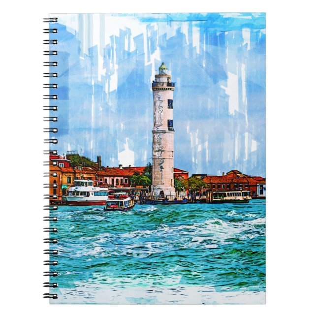 Caderno Espiral Murano Lighthouse, Veneza, Itália. (Frente)