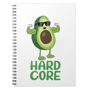 Caderno Espiral Muscular Hardcore Avocado Funny