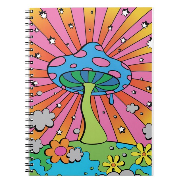 Caderno Espiral Mushroom Hunter Kidcore Mushroom (Frente)
