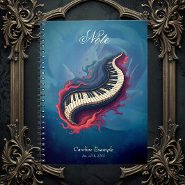 Caderno Espiral Music in motion, the curved piano.