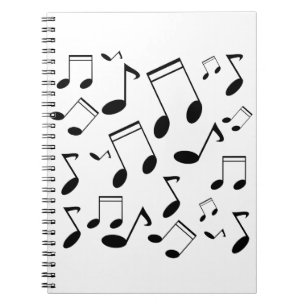 Caderno Espiral Music notes black