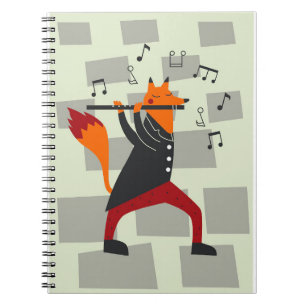 Caderno Espiral Música Arte A Fox E Flute