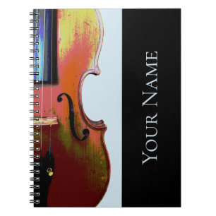 Caderno Espiral Música Clássica Violin Blue Personalizado
