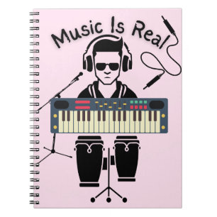 Caderno Espiral Música É Real