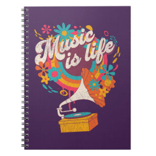 Caderno Espiral Música é vida