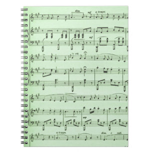Caderno Espiral Música em folha verde