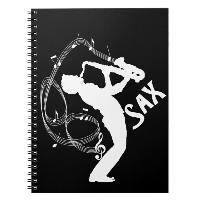 Caderno Espiral Música Jazz do Jogador Saxofone (Frente)