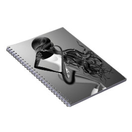 Caderno Espiral Música Saxofonista Senhora Luna 