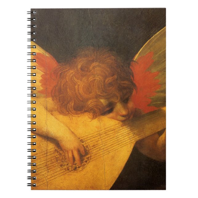 Caderno Espiral Musical Angel Tocando Luta por Rosso Fiorentino (Frente)