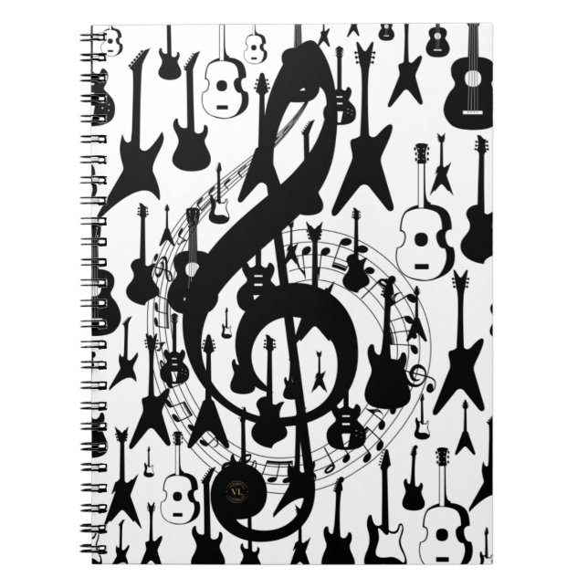 Caderno espiral musical com clave de sol (Frente)