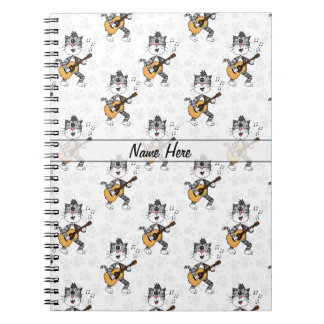 Caderno Espiral Músico de Guitarra Acústica de Gato Guitarrista Pe