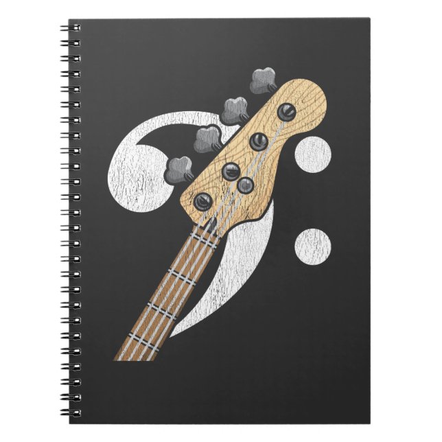 Caderno Espiral Músico do Bass Clef Guitar (Frente)