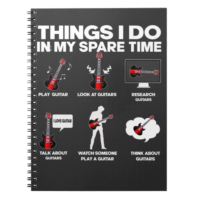 Caderno Espiral Músico Guitarrista Viciado em Violão Músicas Music (Frente)