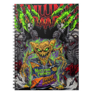 Caderno Espiral Mutante Nuclear Crunch & Esqueleto Zumbi Fã Obsc