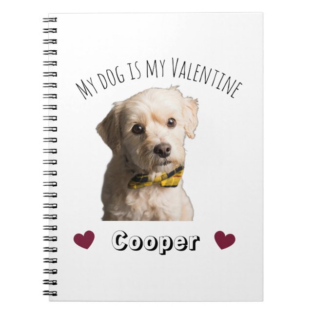 Caderno Espiral My Dog Is My Valentine – Personalized Pet (Frente)