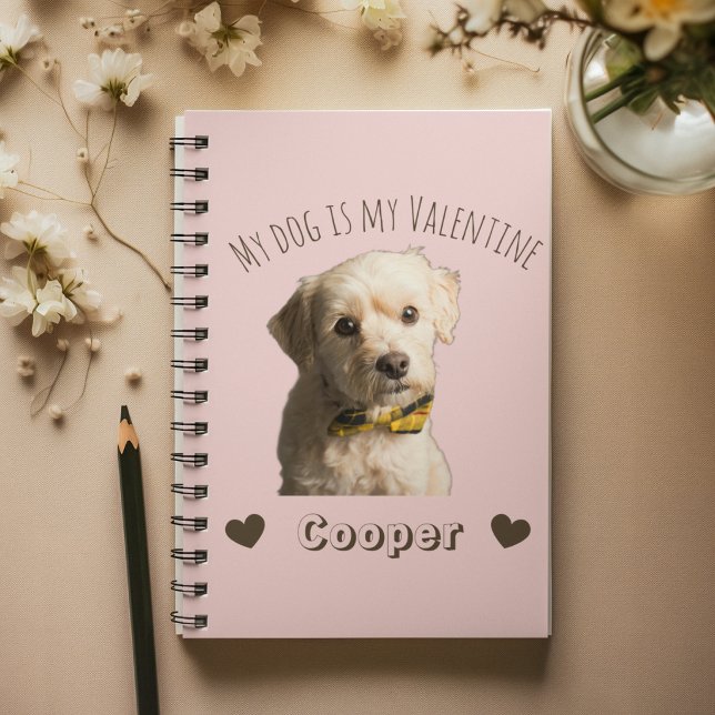Caderno Espiral My Dog Is My Valentine – Personalized Pet (Criador carregado)