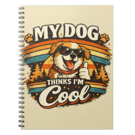 Caderno Espiral My Dog Thinks I'm Cool Retro Dog Art