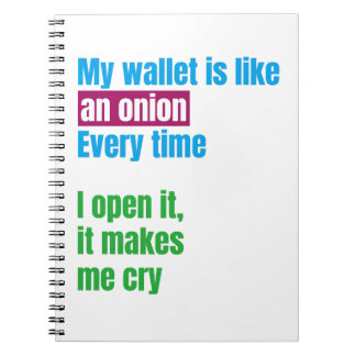 Caderno Espiral My wallets is like an onion -joke quote-
