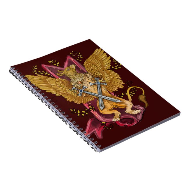 Caderno Espiral Mystic Griffin com espadas (Lado Direito)