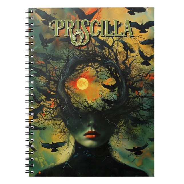 Caderno Espiral Mystical Black Crows Autumn GothoOracle (Frente)