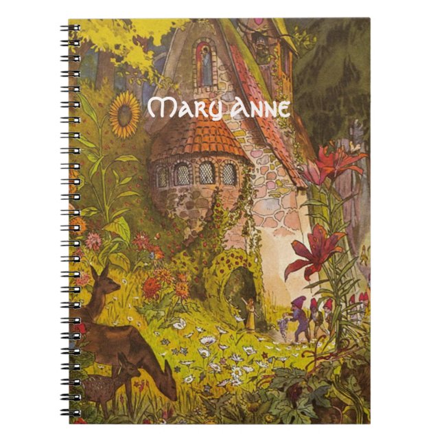 Caderno Espiral Mystical Fantasy Gnome Forest Home (Frente)