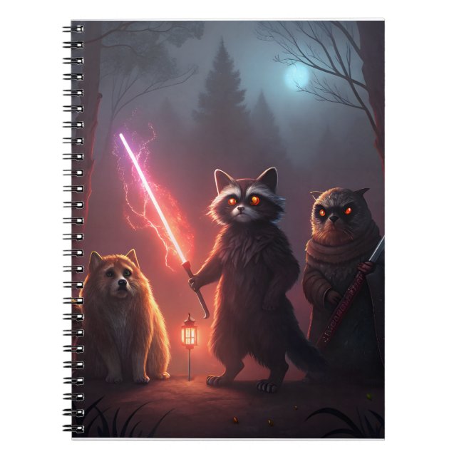 Caderno Espiral Mystical Forest Battle Animals Art (Frente)