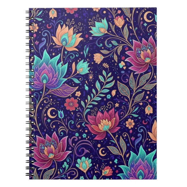 Caderno Espiral Mystical Midnight Lotus Garden (Frente)