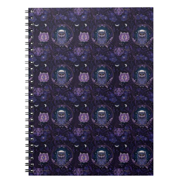 Caderno Espiral Mystical Owl Forest Notebook Cover (Frente)
