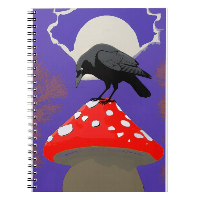 Caderno Espiral 🖤 Mystical Raven Spiral Photo Notebook (Frente)