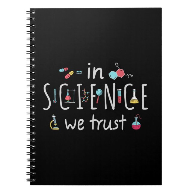 Caderno Espiral Na ciência confiamos (Frente)