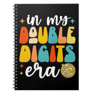 Caderno Espiral Na Minha Era de Dois Dígitos Divertido 10º Anivers