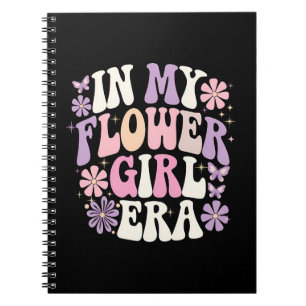 Caderno Espiral Na Minha Era de Menina de Flores Retro Groovy Flor