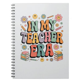 Caderno Espiral Na minha era de professor - Retro Groovy 70