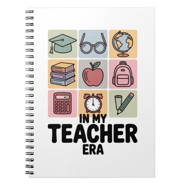 Caderno Espiral Na Minha Era de Professora Vida de Professora de J (Frente)