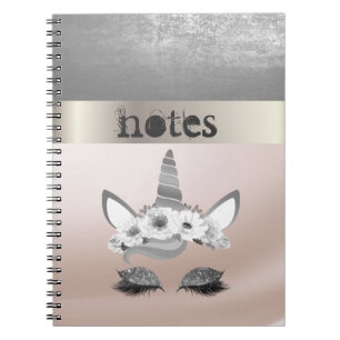 Caderno Espiral Na moda Adorável Lotus Unicorn