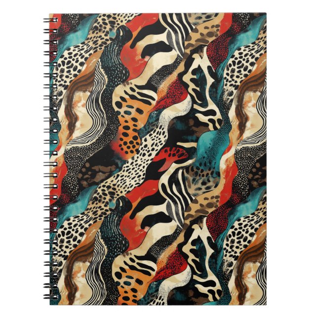 Caderno Espiral Na moda Animal Print Fusion Design (Frente)