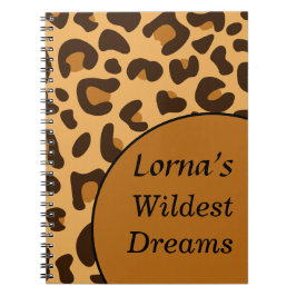 Caderno Espiral Na moda Animal Print Orange & Black Lepard Motif