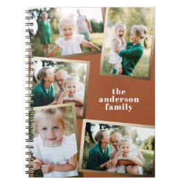Caderno Espiral Na moda de multifamília de fotos ouro moderno
