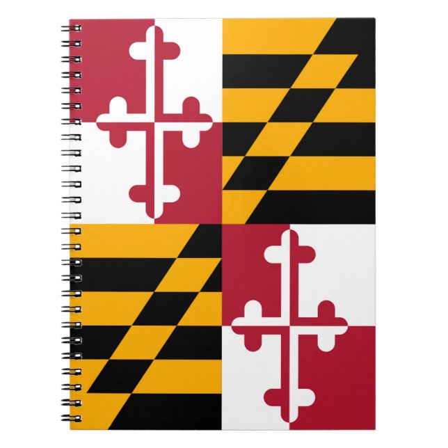 Caderno Espiral Na moda Maryland Flag Decor (Frente)