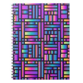 Caderno Espiral Na moda moderno-padrão - moda Geométrica Tartan