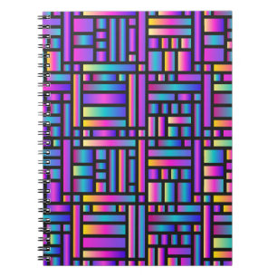 Caderno Espiral Na moda moderno-padrão - moda Geométrica Tartan