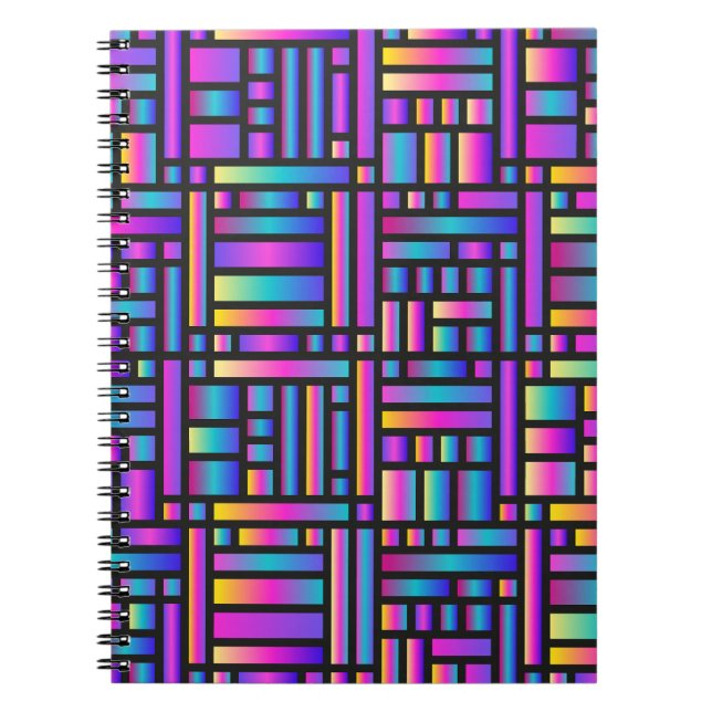 Caderno Espiral Na moda moderno-padrão - moda Geométrica Tartan (Frente)